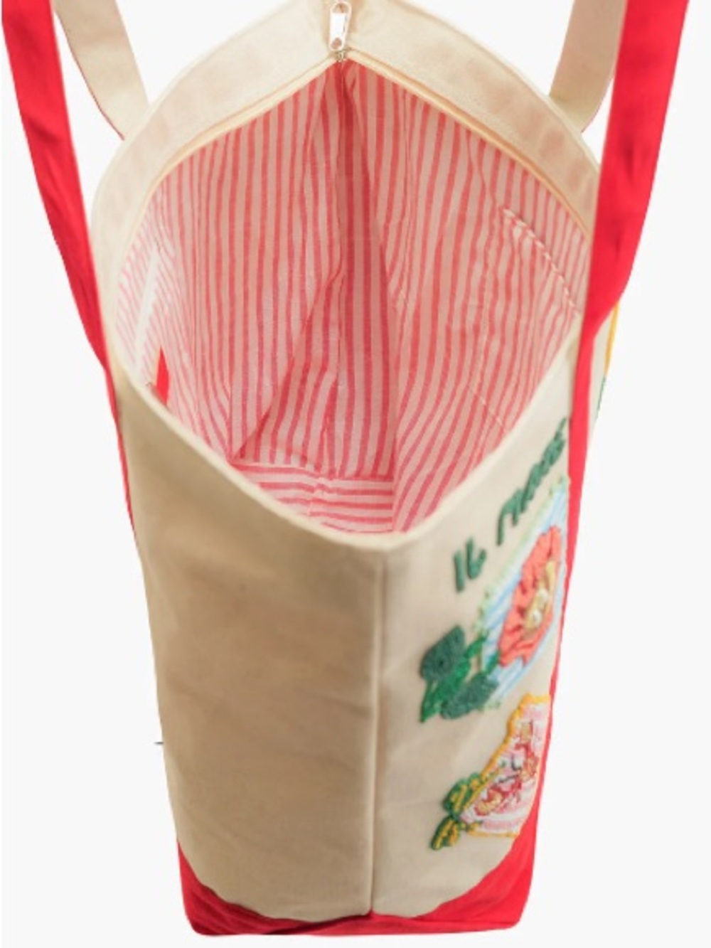 Embroidered Italian Coastal Tote Bag Canvas Beach Market Bag NWT - Picture 4 of 6